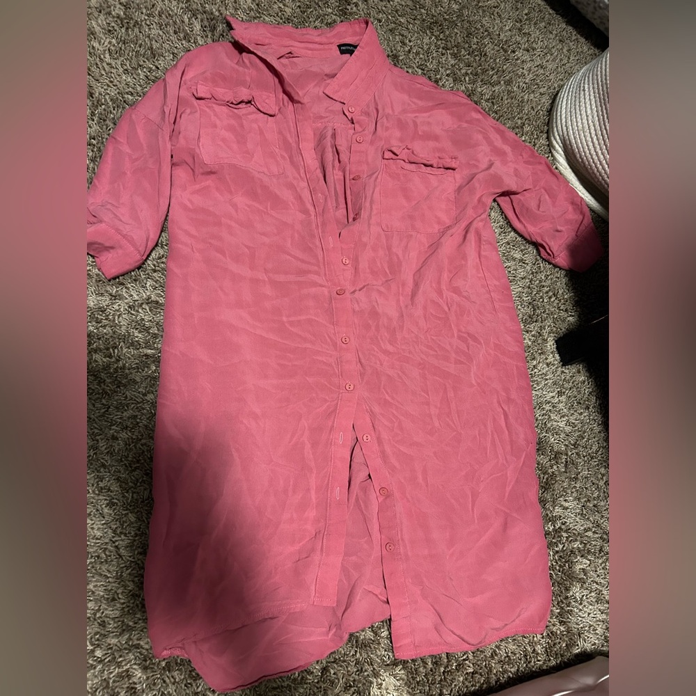 Fashion Nova Pink Button Down Shirt